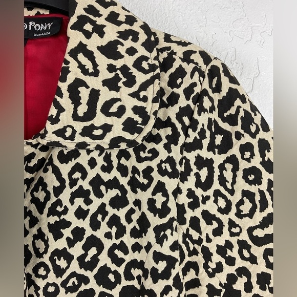 Women’s Painted Pony Leopard Print Swing Coat Size Medium - Picture 5 of 11
